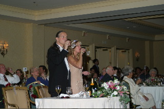 Toasting the bride & groom